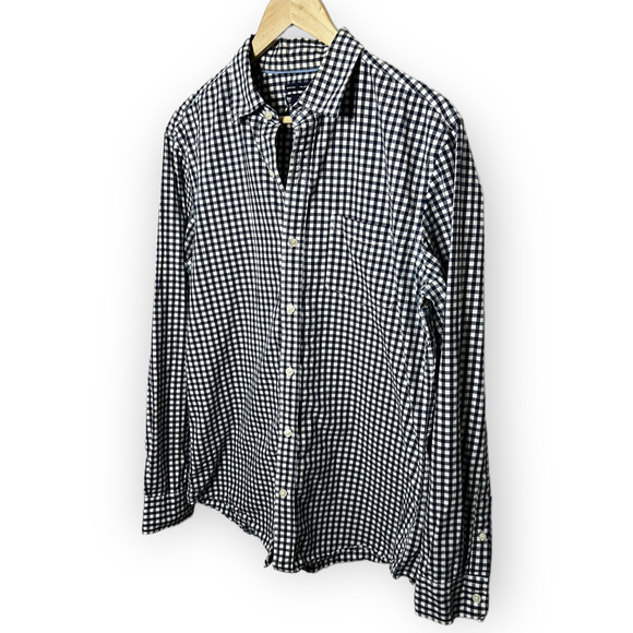 Gap Men Classic Cabin Blue & White Checked Vintage Wash Button-Up Shirt M - Picture 6 of 11